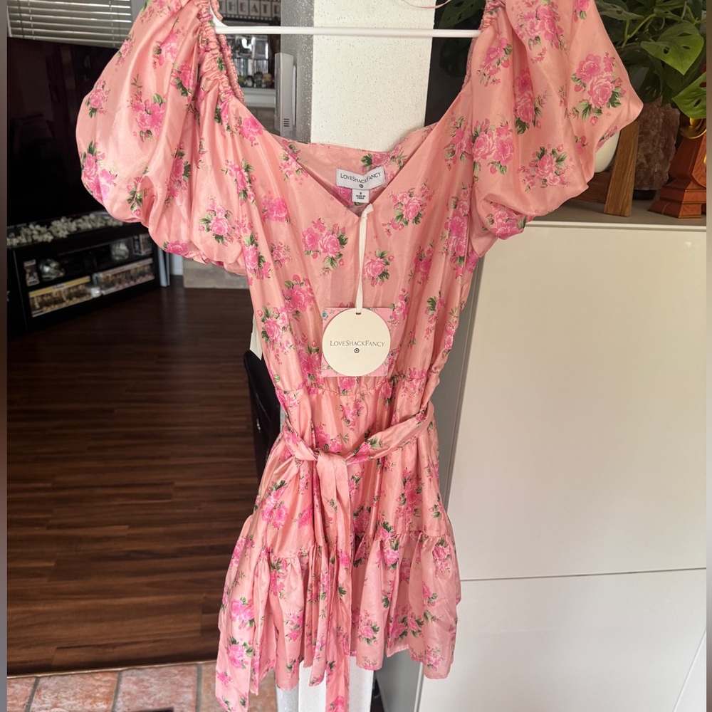 LoveShackFancy Pink Floral Dress